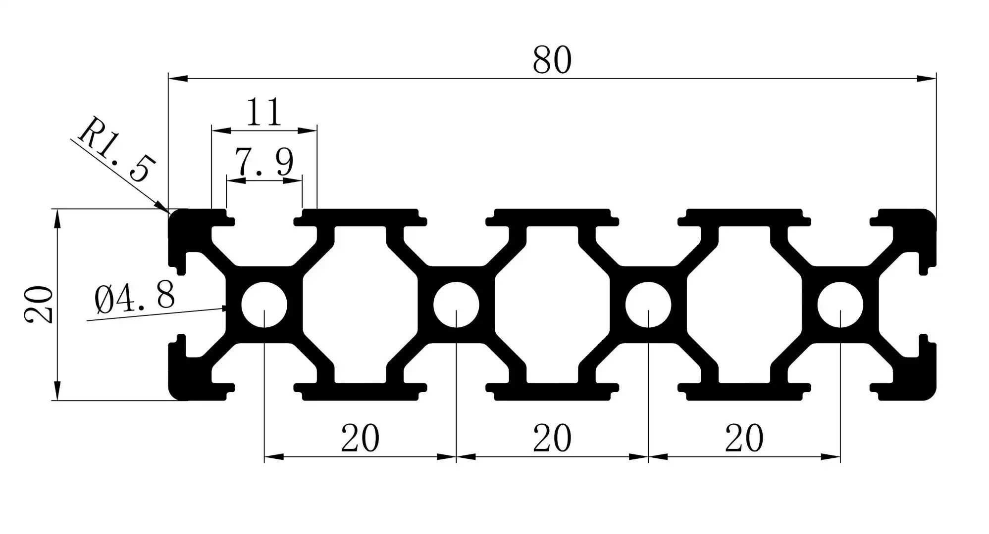 2080 aluminum extrusion 8020 aluminum extrusion profile