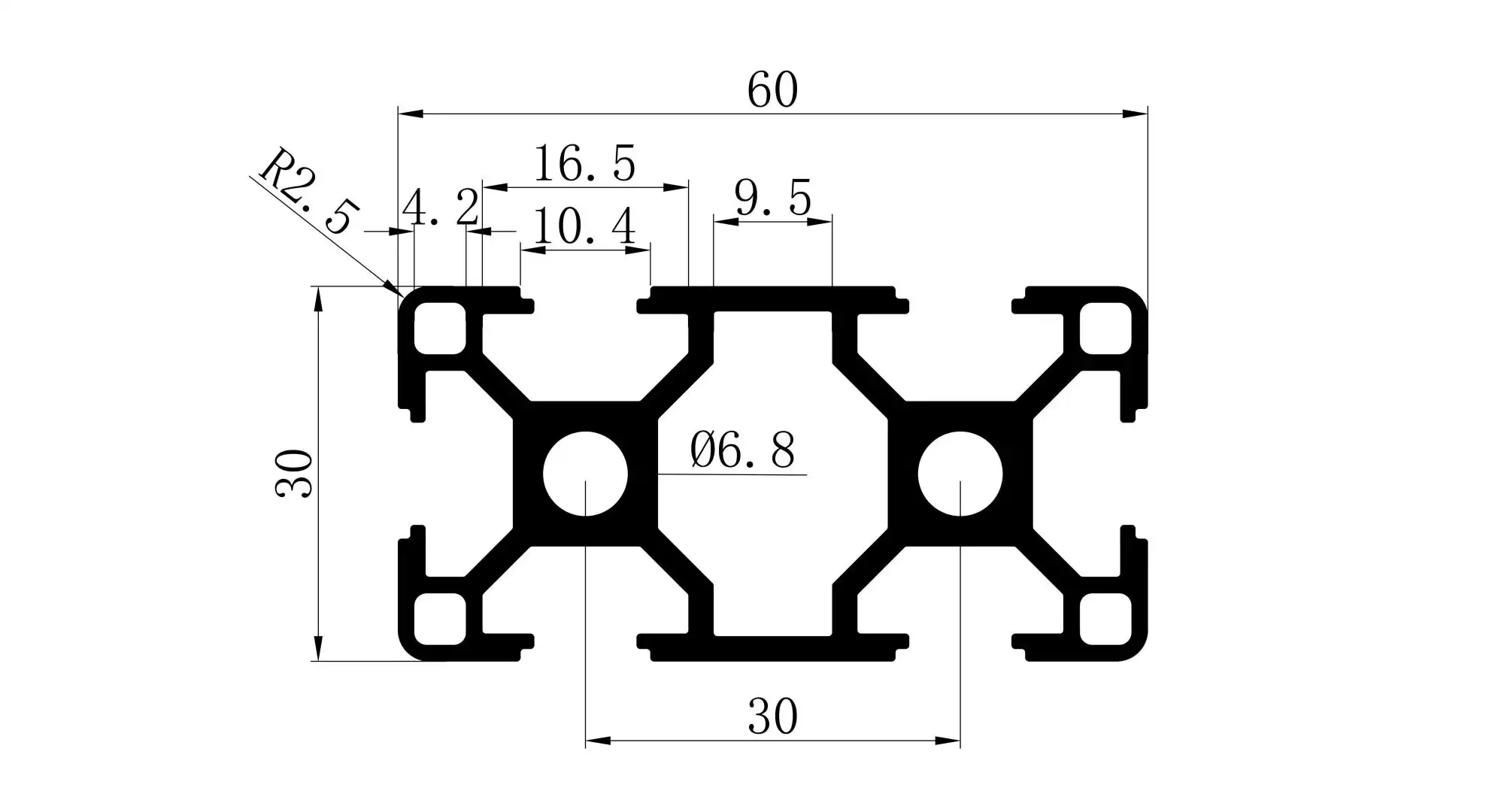 3060 aluminum extrusion 6030 aluminum extrusion profile