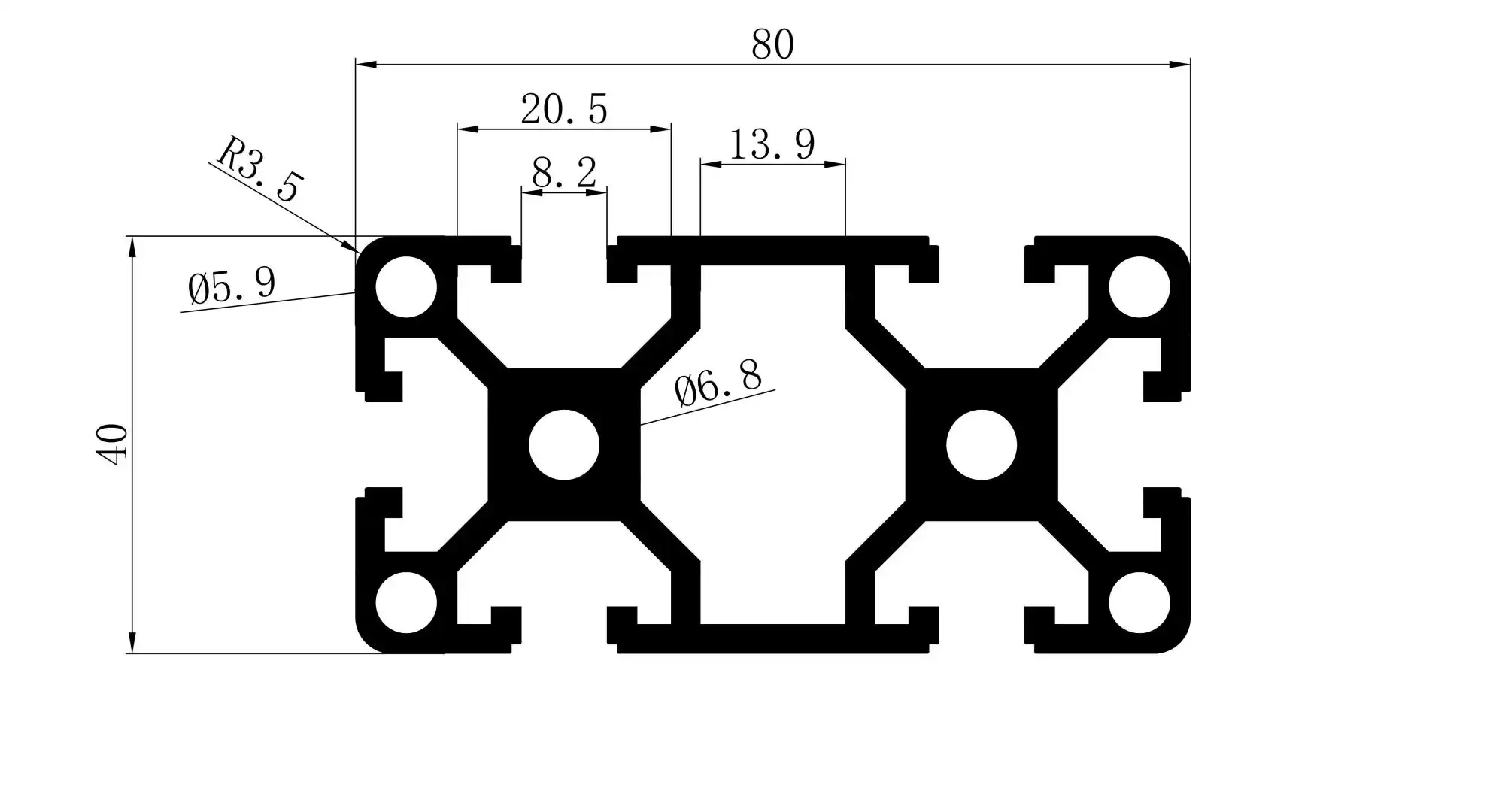 4080 aluminum extrusion 8040 aluminum extrusion