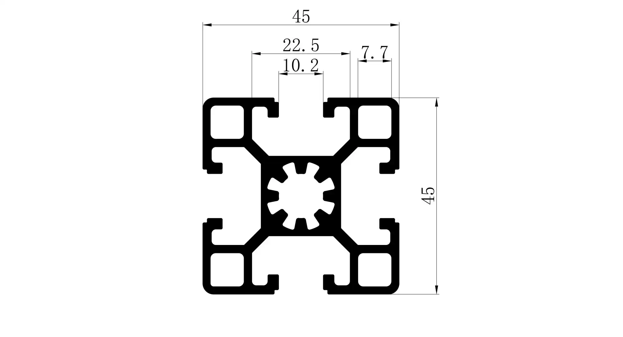 4545 aluminum extrusion profile